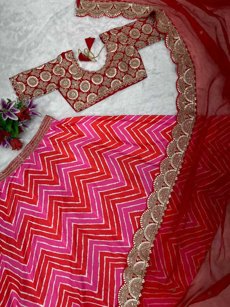 YNF PURE MASLIN SILK KESH176 90 LEHENGAS WHOLESALE SILK PRINTED EMBROIDERED LEHENGA WITH DUPATTA LEHENGA WITH BLOUSE PINK LEHENGAS MANUFACTURER