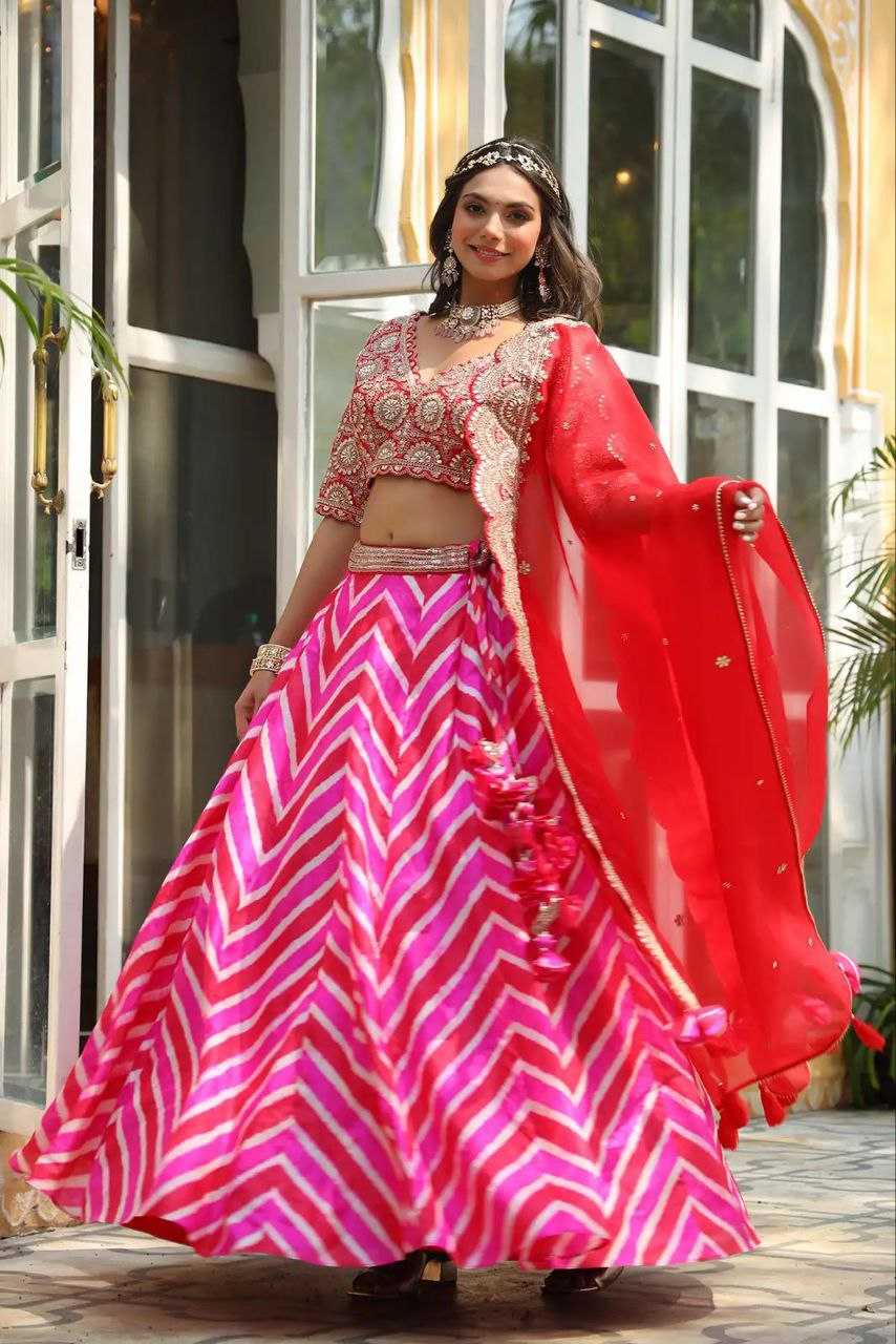 YNF PURE MASLIN SILK KESH176 90 LEHENGAS WHOLESALE SILK PRINTED EMBROIDERED LEHENGA WITH DUPATTA LEHENGA WITH BLOUSE PINK LEHENGAS MANUFACTURER