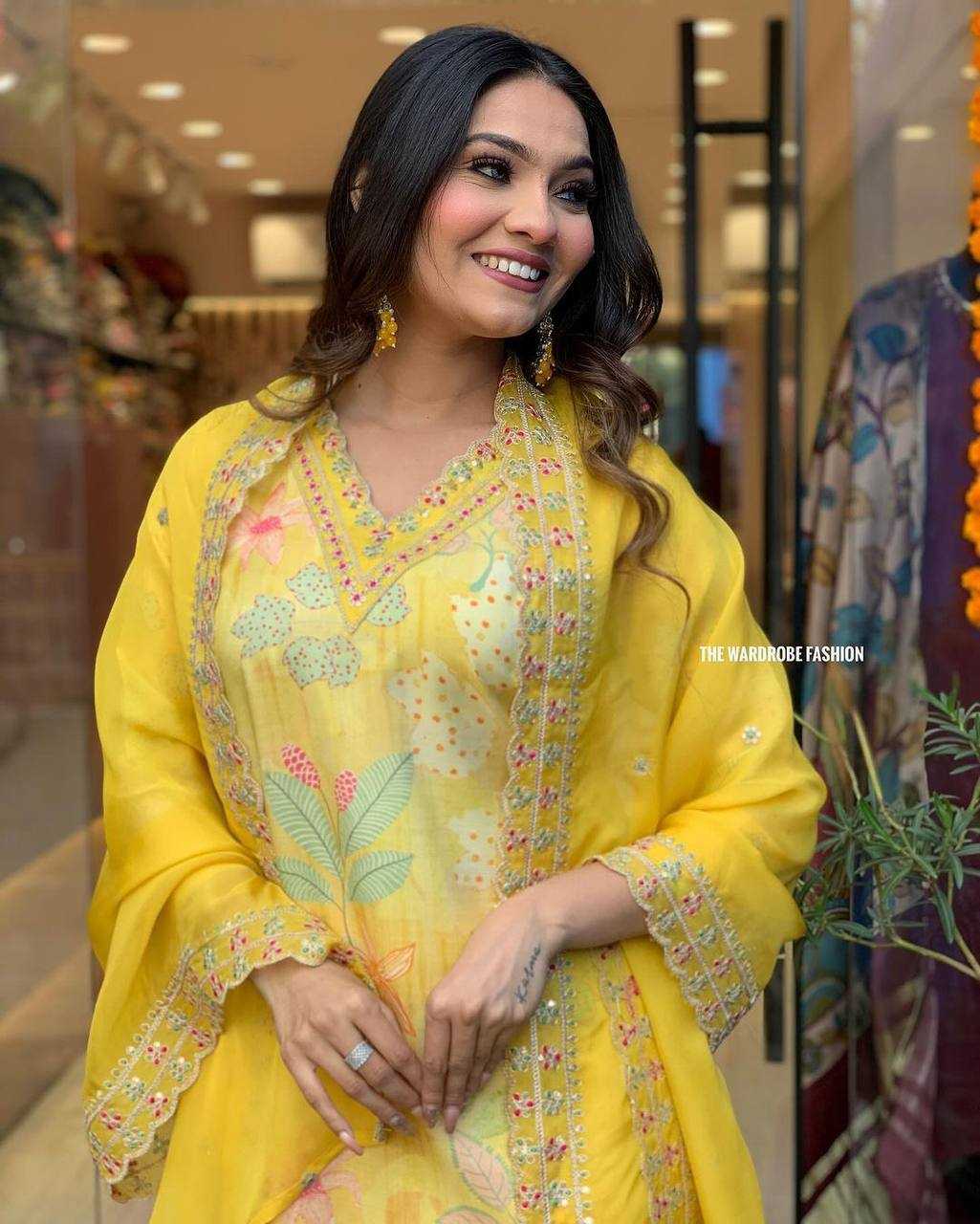 YNF PURE MASLIN SILK KESH211 LDY75 SUITS & DRESSES WHOLESALE PRINTED LADIES SILK LONG KURTIS YELLOW SALWAR SUITS MANUFACTURER