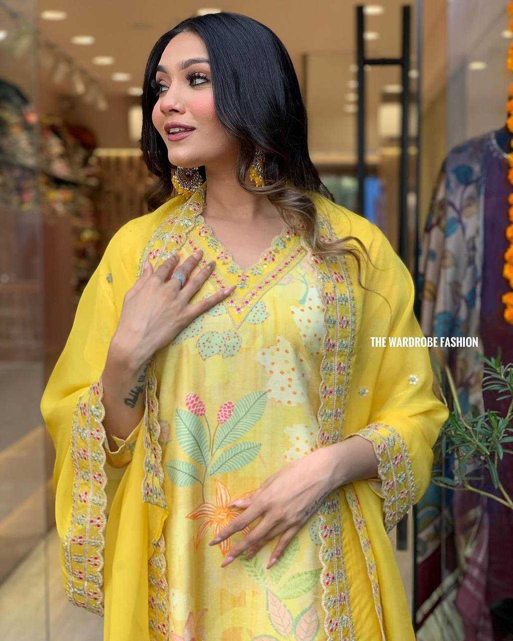 YNF PURE MASLIN SILK KESH211 LDY75 SUITS & DRESSES WHOLESALE PRINTED LADIES SILK LONG KURTIS YELLOW SALWAR SUITS MANUFACTURER