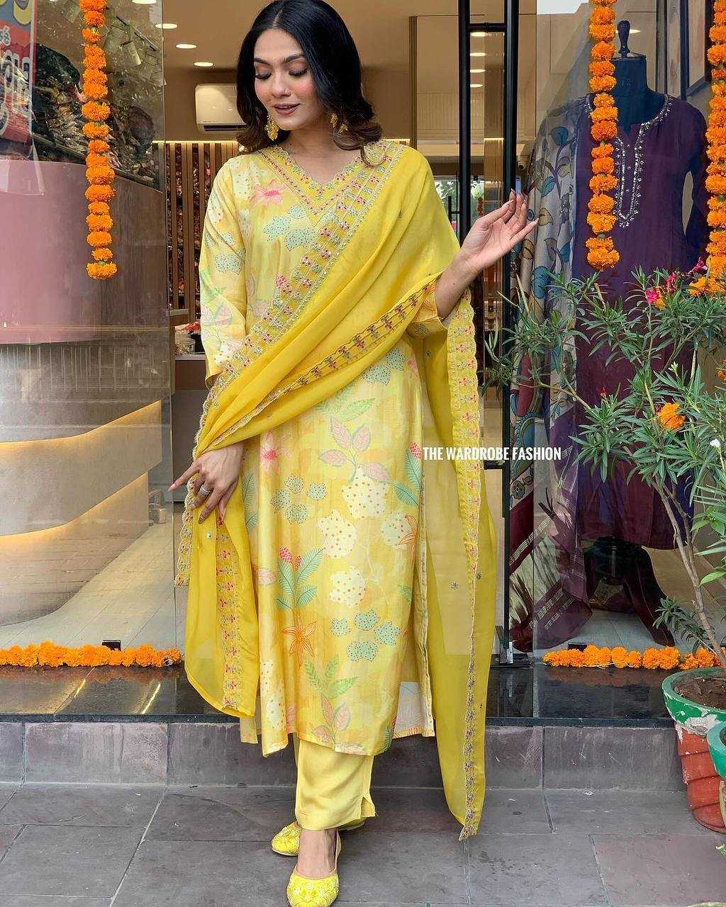 YNF PURE MASLIN SILK KESH211 LDY75 SUITS & DRESSES WHOLESALE PRINTED LADIES SILK LONG KURTIS YELLOW SALWAR SUITS MANUFACTURER