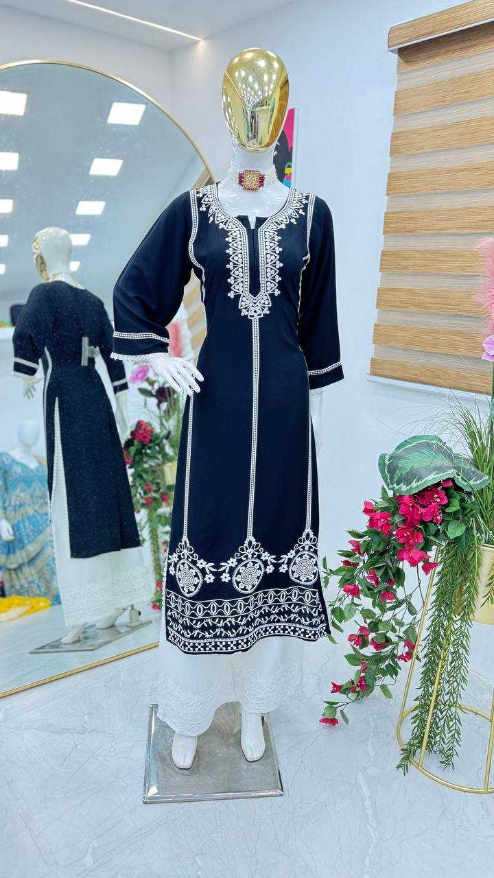 YNF RAYON KESH158 9285 KURTIS WHOLESALE WORKWEAR LONG RAYON KURTIS WITH BOTTOM EMBROIDERED DIWALI COLLECTIONS KURTIS MANUFACTURER