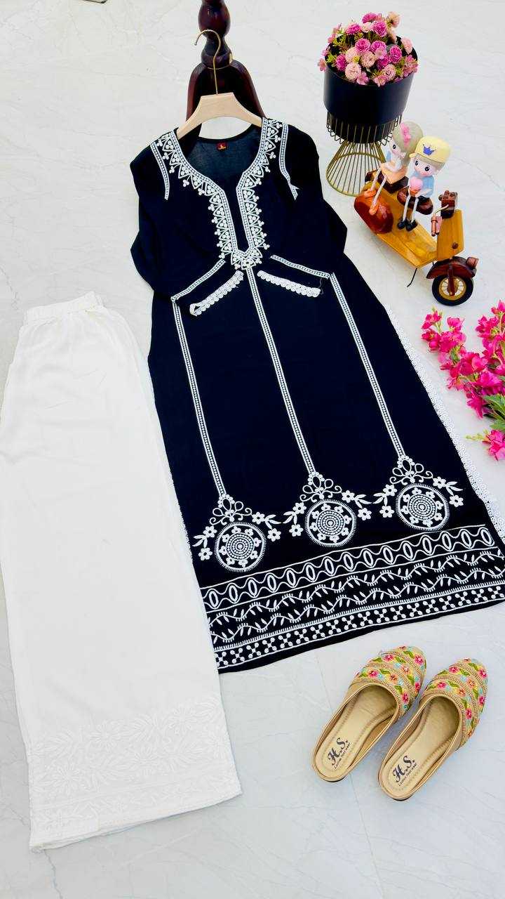 YNF RAYON KESH158 9285 KURTIS WHOLESALE WORKWEAR LONG RAYON KURTIS WITH BOTTOM EMBROIDERED DIWALI COLLECTIONS KURTIS MANUFACTURER