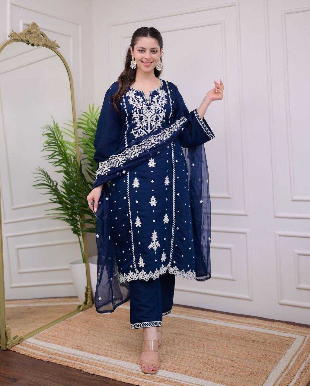 YNF RAYON KESH211 LDY88 SUITS & DRESSES WHOLESALE PARTY WEAR EMBROIDERED LONG KURTIS BLUE SALWAR SUITS MANUFACTURER