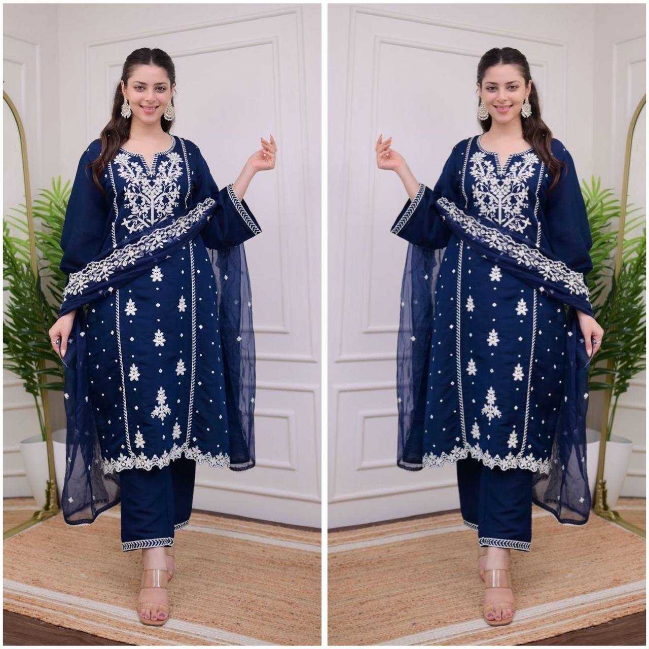 YNF RAYON KESH211 LDY88 SUITS & DRESSES WHOLESALE PARTY WEAR EMBROIDERED LONG KURTIS BLUE SALWAR SUITS MANUFACTURER