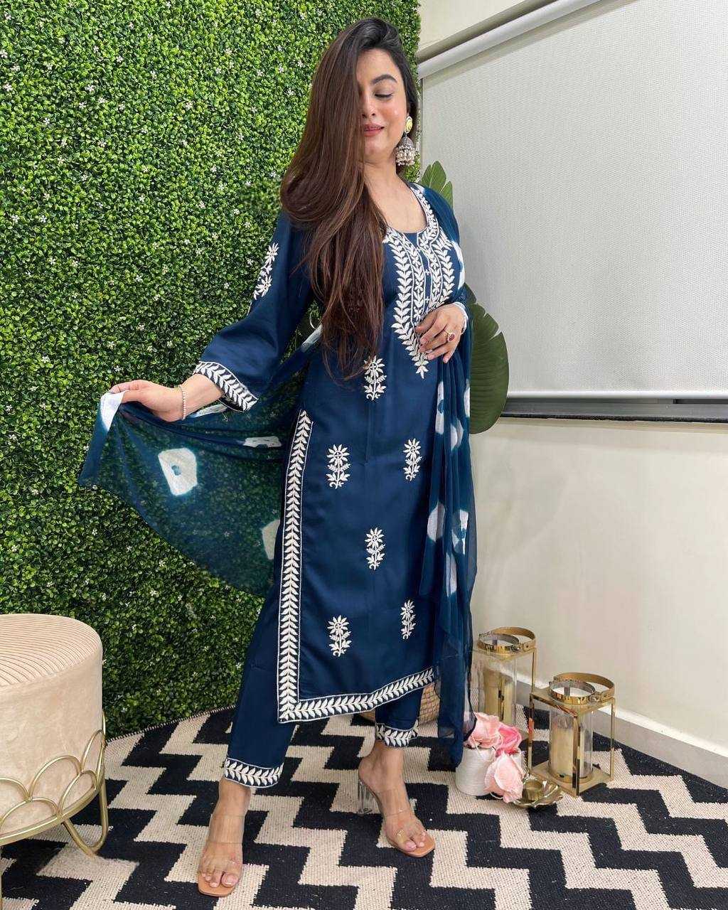 YNF REYON COTTON KESH211 LDY14 SUITS & DRESSES WHOLESALE EMBROIDERED COTTON PARTY WEAR LONG KURTIS BLUE SALWAR SUITS MANUFACTURER