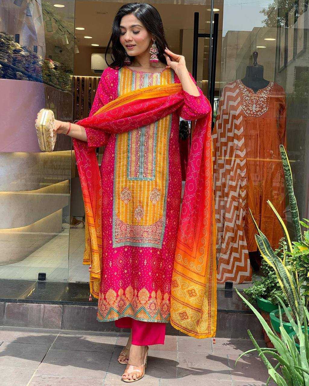 YNF SATIN KESH211 LDY94 SUITS & DRESSES WHOLESALE PRINTED EMBROIDERED LONG KURTIS STRAIGHT CUT PINK SALWAR SUITS MANUFACTURER