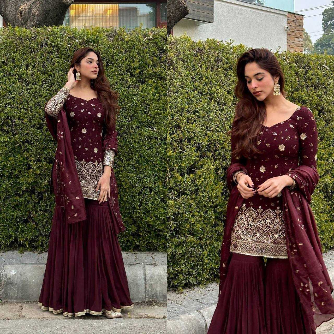 YNF SHINON SILK KESH146 5006 SUITS & DRESSES WHOLESALE SHARARA SALWAR EMBROIDERY LADIES SILK LADIES PARTY WEAR ZARI WORK SUITS  MANUFACTURER