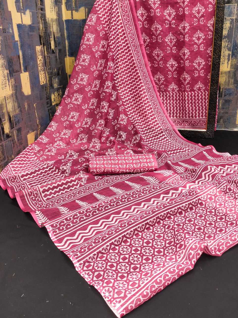 YNF SILK COTTON RIN145 SARASWATI SAREES WHOLESALE PRINTED COTTON LINEN LADIES SAREES MANUFACTURER