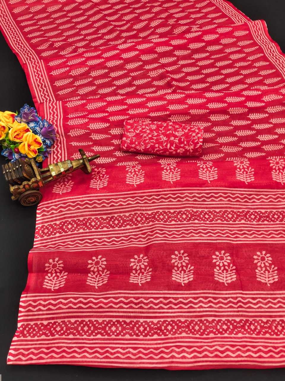 YNF SILK COTTON RIN145 VISHNU SAREES WHOLESALE PRINTED COTTON LINEN LADIES BATIK SAREES MANUFACTURER