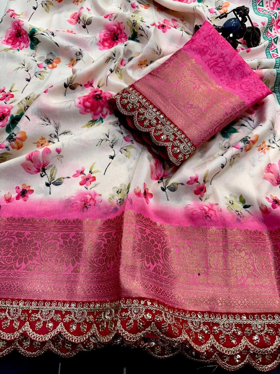 YNF SOFT DOLA KESH110 RADHA51 SAREES WHOLESALE PRINTED CUTWORK TRADITIONAL ZARI SAREES MANUFACTURER