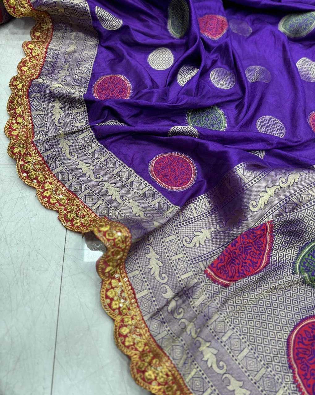 YNF SOFT DOLA KESH162 VRT09 SILK SAREES WHOLESALE DOLA SILK PURE ZARI SILK EMBROIDERED SILK PURE SILK WITH GOLD BORDERS PURPLE SILK SAREES MANUFACTURER