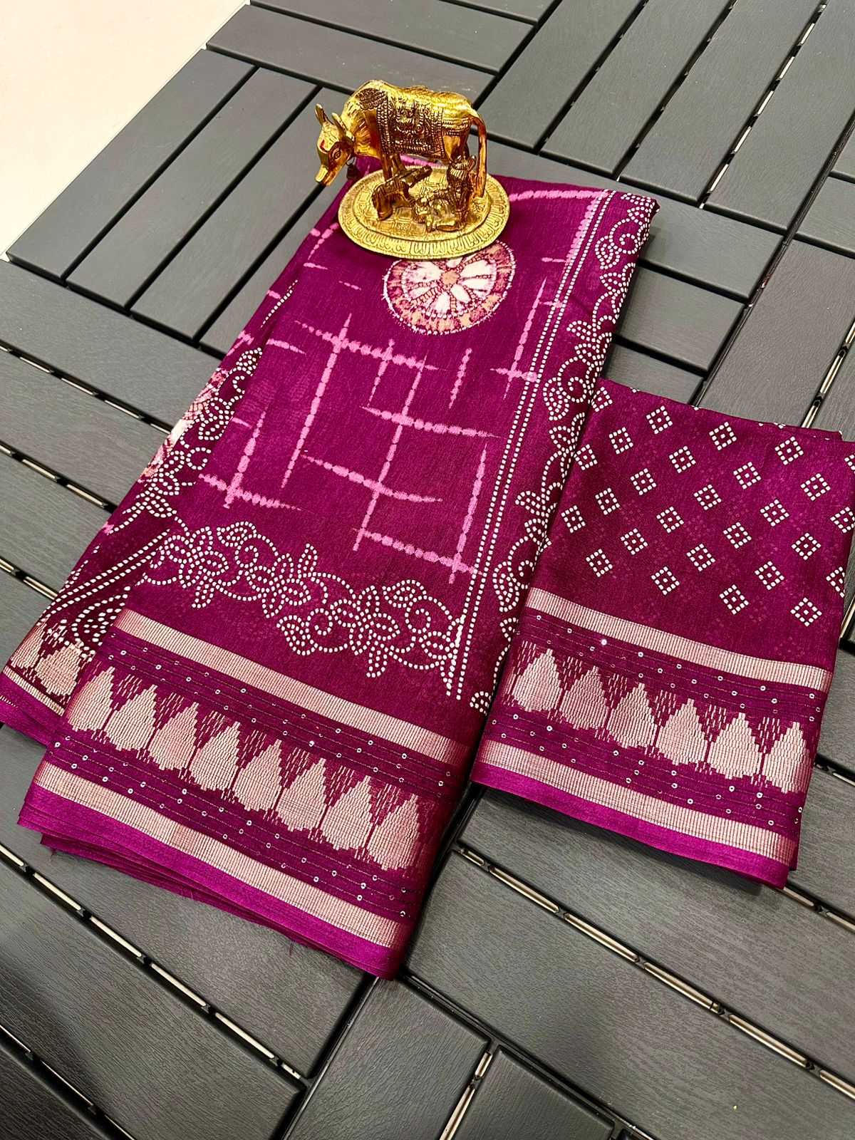 YNF SOFT SILK KESH142 5 Star SAREES WHOLESALE LADIES BUTTA BANDHANI BANDHEJ ZARI BORDER SAREES MANUFACTURER