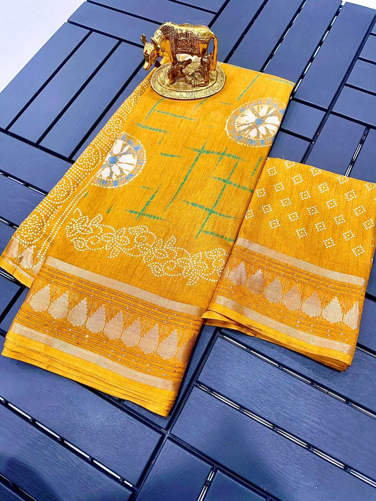 YNF SOFT SILK KESH142 5 Star SAREES WHOLESALE LADIES BUTTA BANDHANI BANDHEJ ZARI BORDER SAREES MANUFACTURER