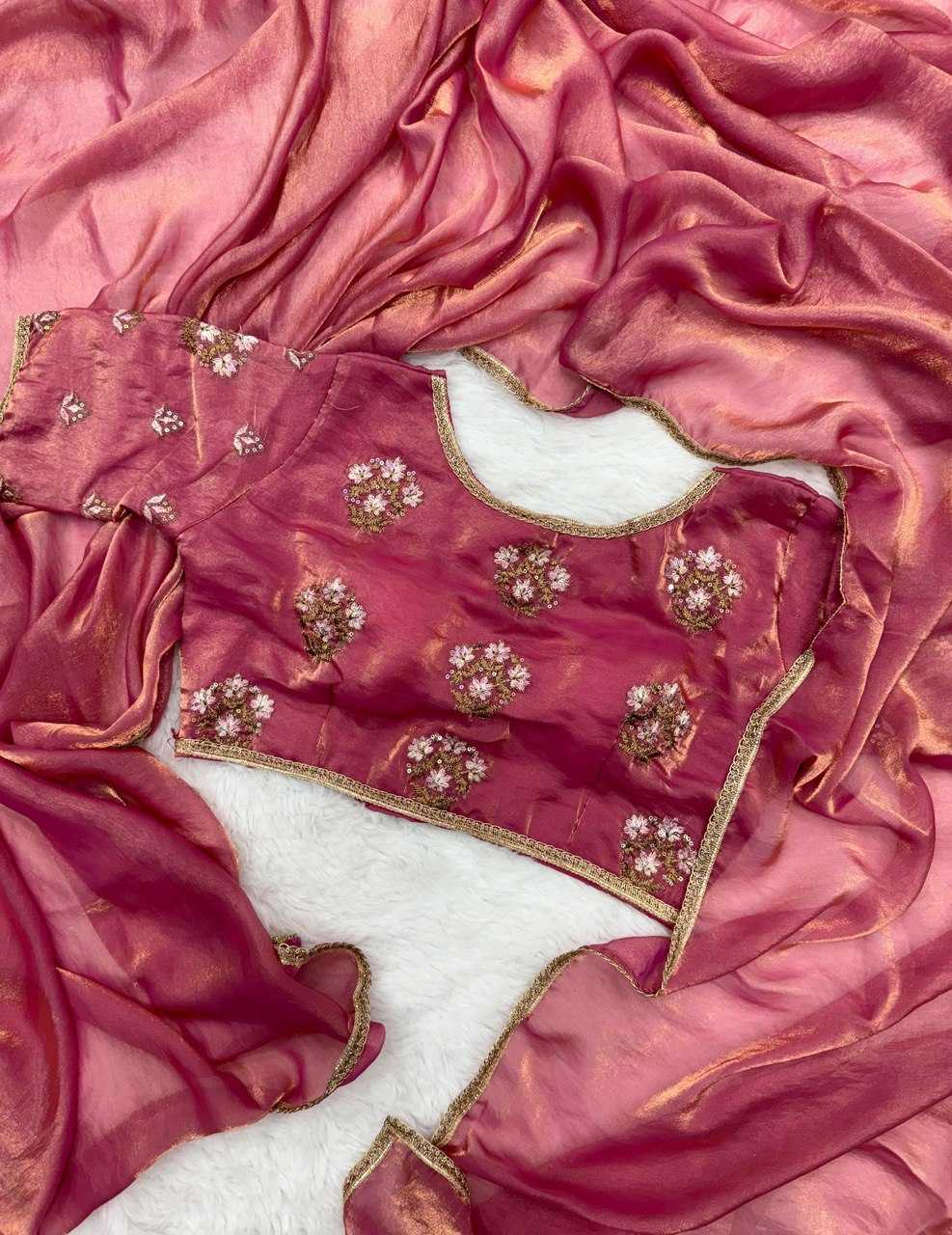 YNF TISSUE SILK KESH162 VRT58 SAREES WHOLESALE TISSUE SILK PLAIN SOLID LACE BORDER SILK PINK SAREES MANUFACTURER