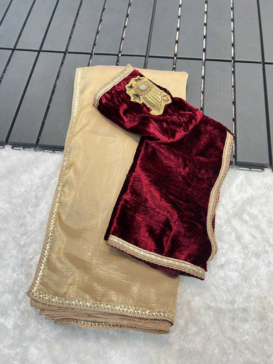 YNF TISSUE SILK KESH186 1010 SAREES WHOLESALE TISSUE SILK PLAIN SOLID LACE BORDER ZARI BORDER SILK SAREE WITH BLOUSE MANUFACTURER