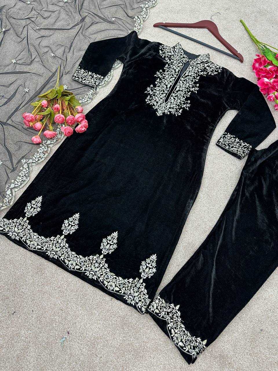 YNF VELVET KESH124 778 SUITS & DRESSES ISLAMIC CLOTHING WHOLESALE PAKISTANI VELVET EMBROIDERY LADIES SILK LADIES PARTY WEAR SUITS  MANUFACTURER