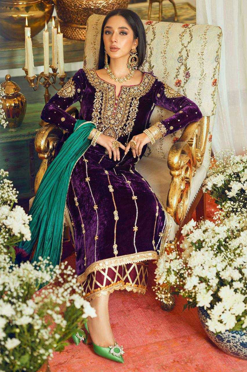 YNF VELVET KESH149 1314 SUITS & DRESSES ISLAMIC CLOTHING WHOLESALE PAKISTANI EMBROIDERED VELVET LADIES SILK PALAZZO SUITS MANUFACTURER