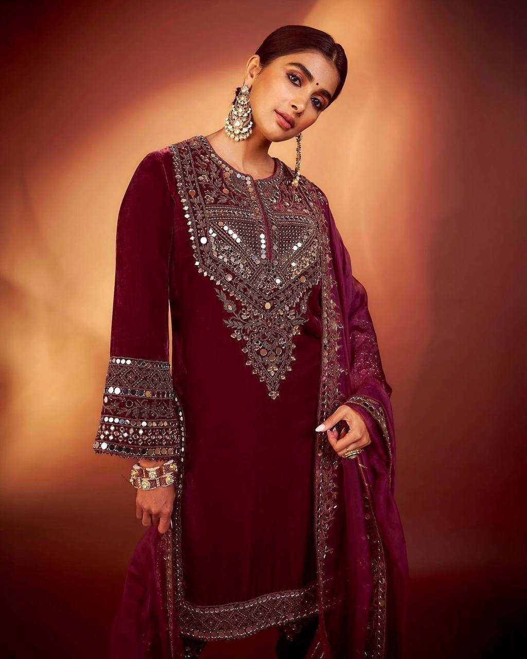 YNF VELVET RIN110 281 SUITS & DRESSES WHOLESALE KASHMIRI VELVET EMBROIDERY LADIES SILK LADIES PARTY WEAR SUITS MANUFACTURER