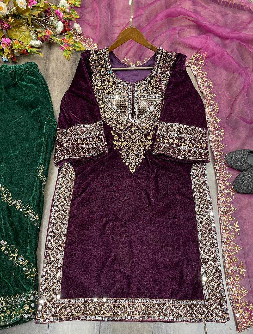 YNF VELVET RIN110 281 SUITS & DRESSES WHOLESALE KASHMIRI VELVET EMBROIDERY LADIES SILK LADIES PARTY WEAR SUITS MANUFACTURER