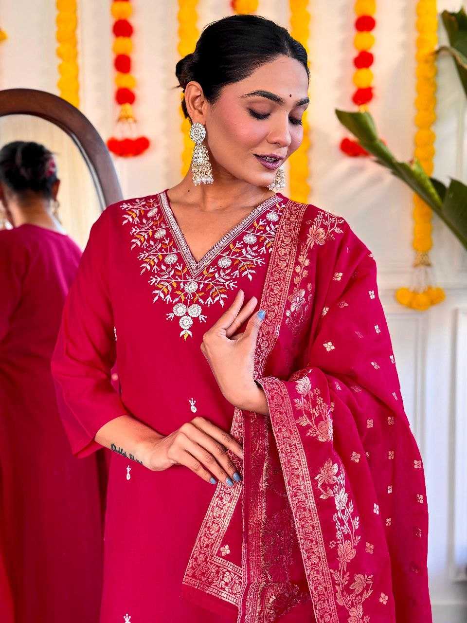 YNF VISCOSE CHANDERI RIN127 271 SUITS & DRESSES WHOLESALE LADIES DIWALI EMBROIDERY PARTY WEAR ZARI WORK SUITS MANUFACTURER