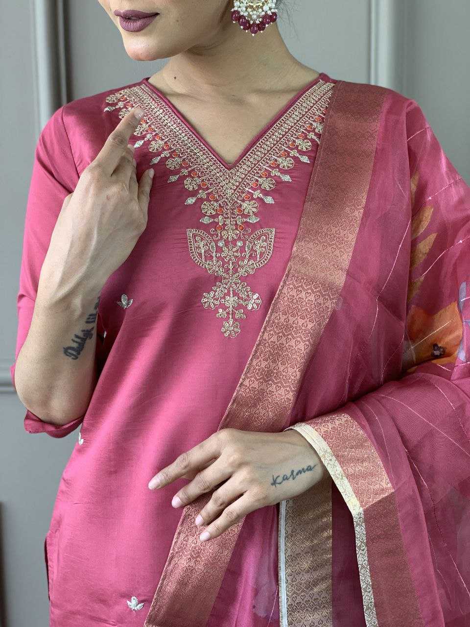 YNF VISCOSE CHANDERI RIN174 NIHARIKA SUITS & DRESSES WHOLESALE EMBROIDERY LADIES PARTY WEAR CHANDERI DIWALI COLLECTIONS SUITS MANUFACTURER