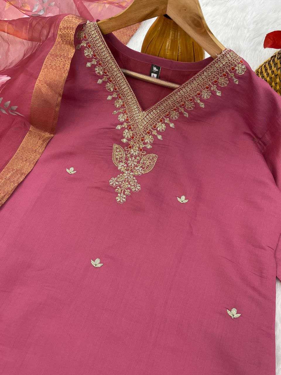 YNF VISCOSE CHANDERI RIN174 NIHARIKA SUITS & DRESSES WHOLESALE EMBROIDERY LADIES PARTY WEAR CHANDERI DIWALI COLLECTIONS SUITS MANUFACTURER