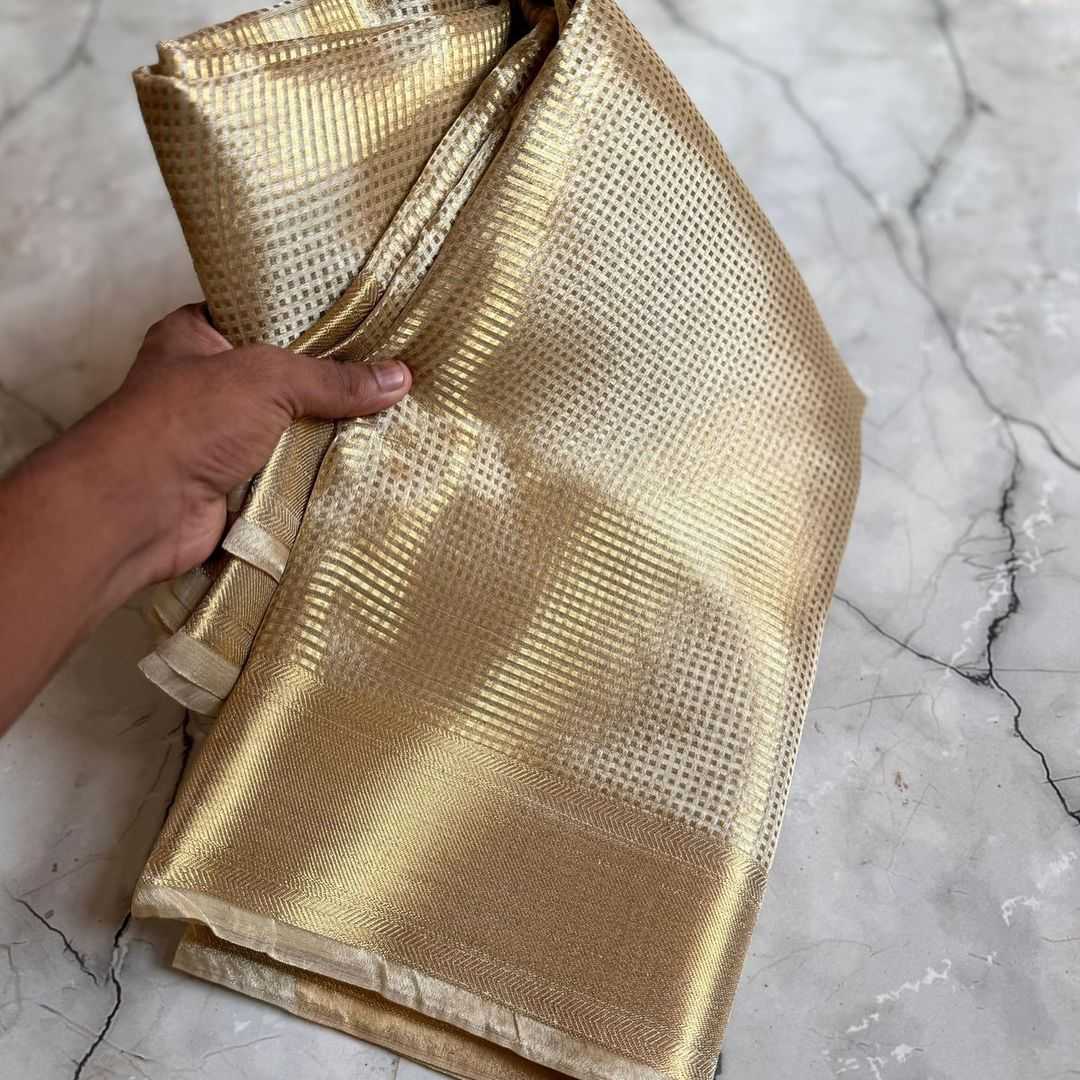 YNF BANARASI SILK KESH131 NAYANTHARA TISSUE SILK SAREES WHOLESALE BANARASI SILK SOFT SILK TRADITIONAL SILK SAREES WITH GOLD BORDERS GOLDEN SILK SAREES MANUFACTURER