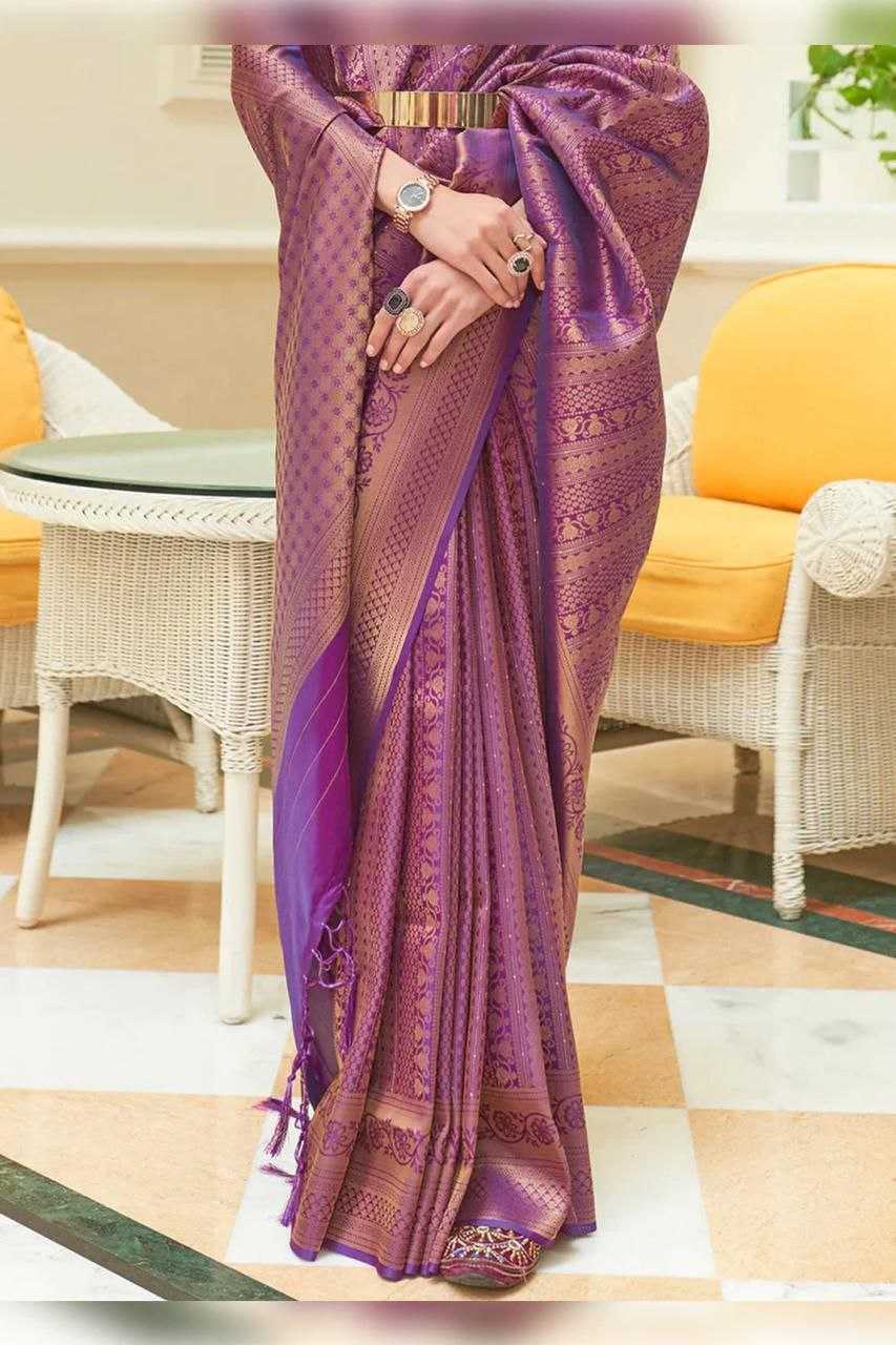 YNF BANARASI SILK KESH209 BHC04 SILK SAREES WHOLESALE BANARASI SILK PURPLE SILK SAREE MANUFACTURER