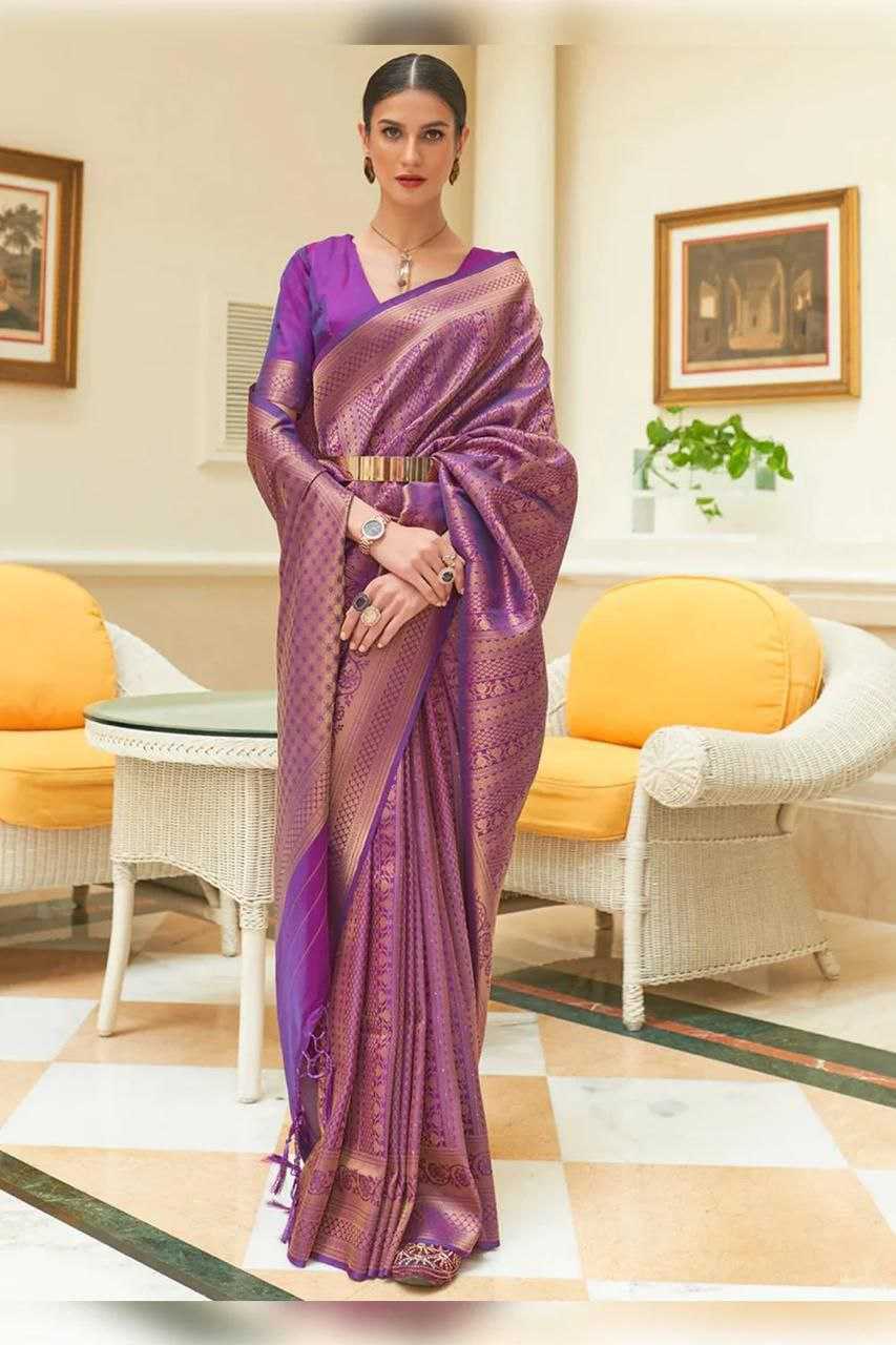 YNF BANARASI SILK KESH209 BHC04 SILK SAREES WHOLESALE BANARASI SILK PURPLE SILK SAREE MANUFACTURER