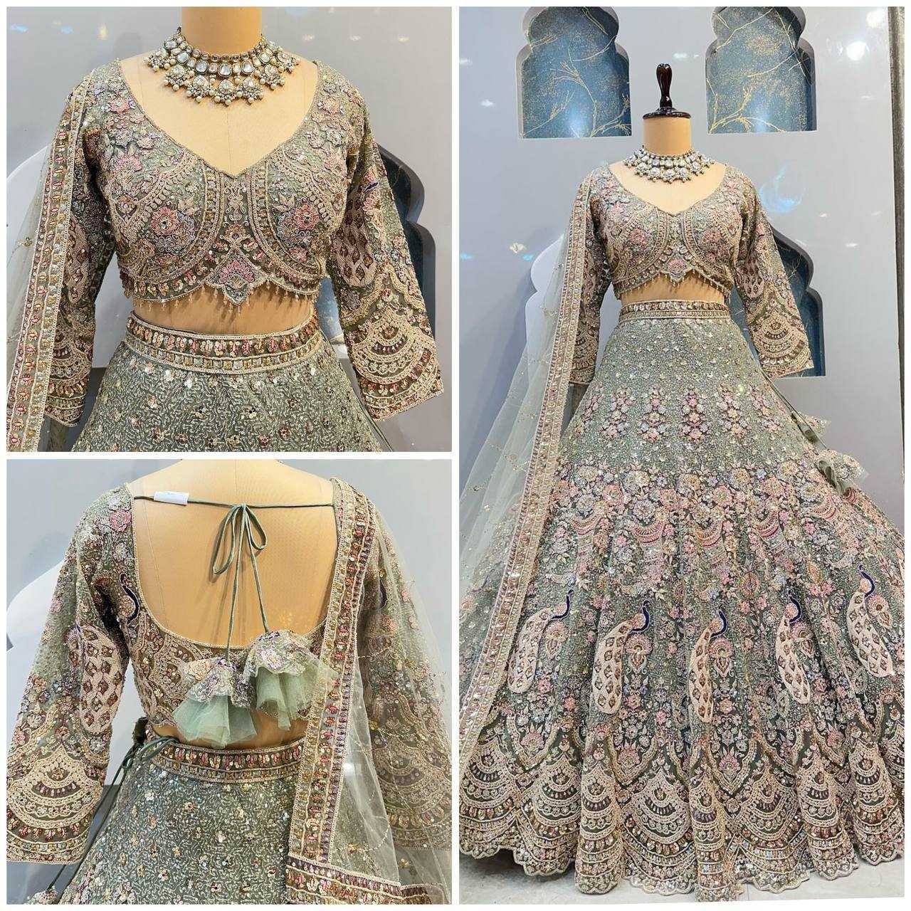 YNF BUTTERFLY NET RIN108 1676 LEHENGAS WHOLESALE DESIGGNER NET FANCY SEQUINS LEHENGAS MANUFACTURER