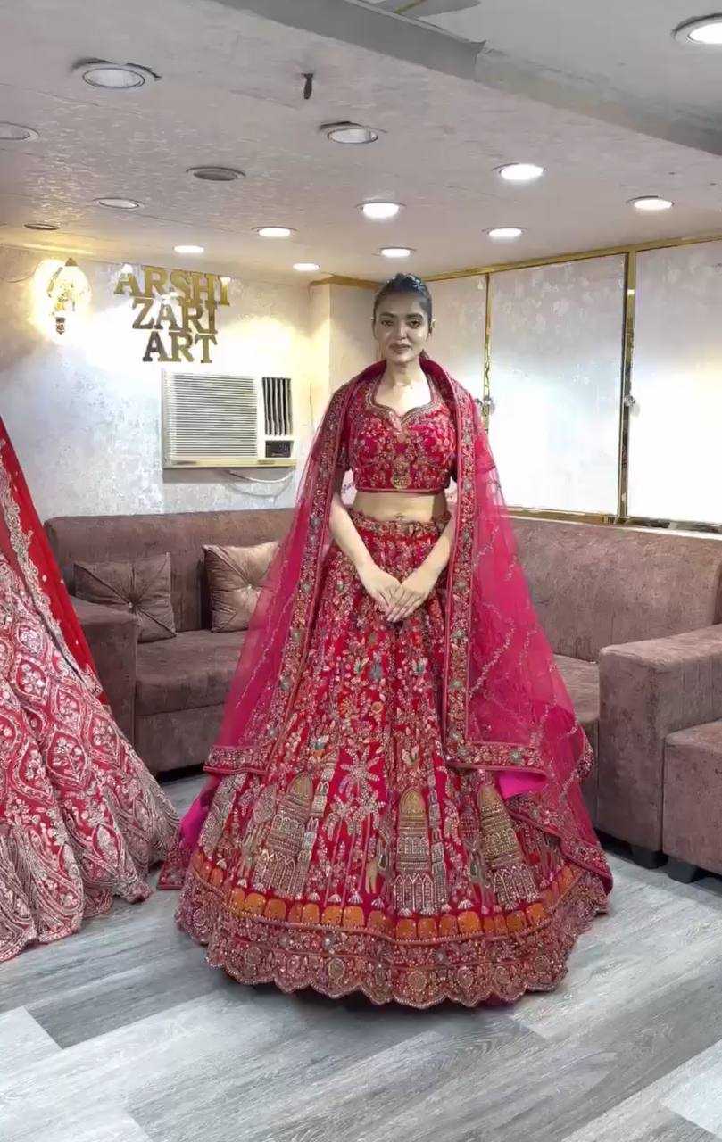 YNF BUTTERFLY NET RIN108 1679 LEHENGAS WHOLESALE DESIGNER PINK BRIDAL LEHENGAS MANUFACTURER