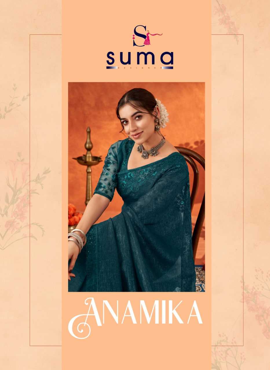 YNF CHIFFON KESH113 Anamika CLOTHING BRANDS WHOLESALE SUMA SAREES MANUFACTURER