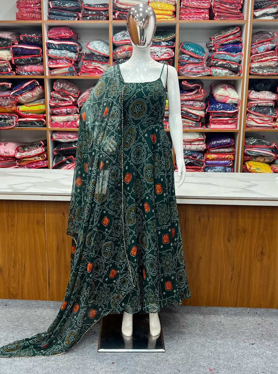 YNF CHIFFON KESH229 31 GOWNS WHOLESALE PRINTED ANARKALI LONG SLEEVELEES CHIFFON GOWNS MANUFACTURER