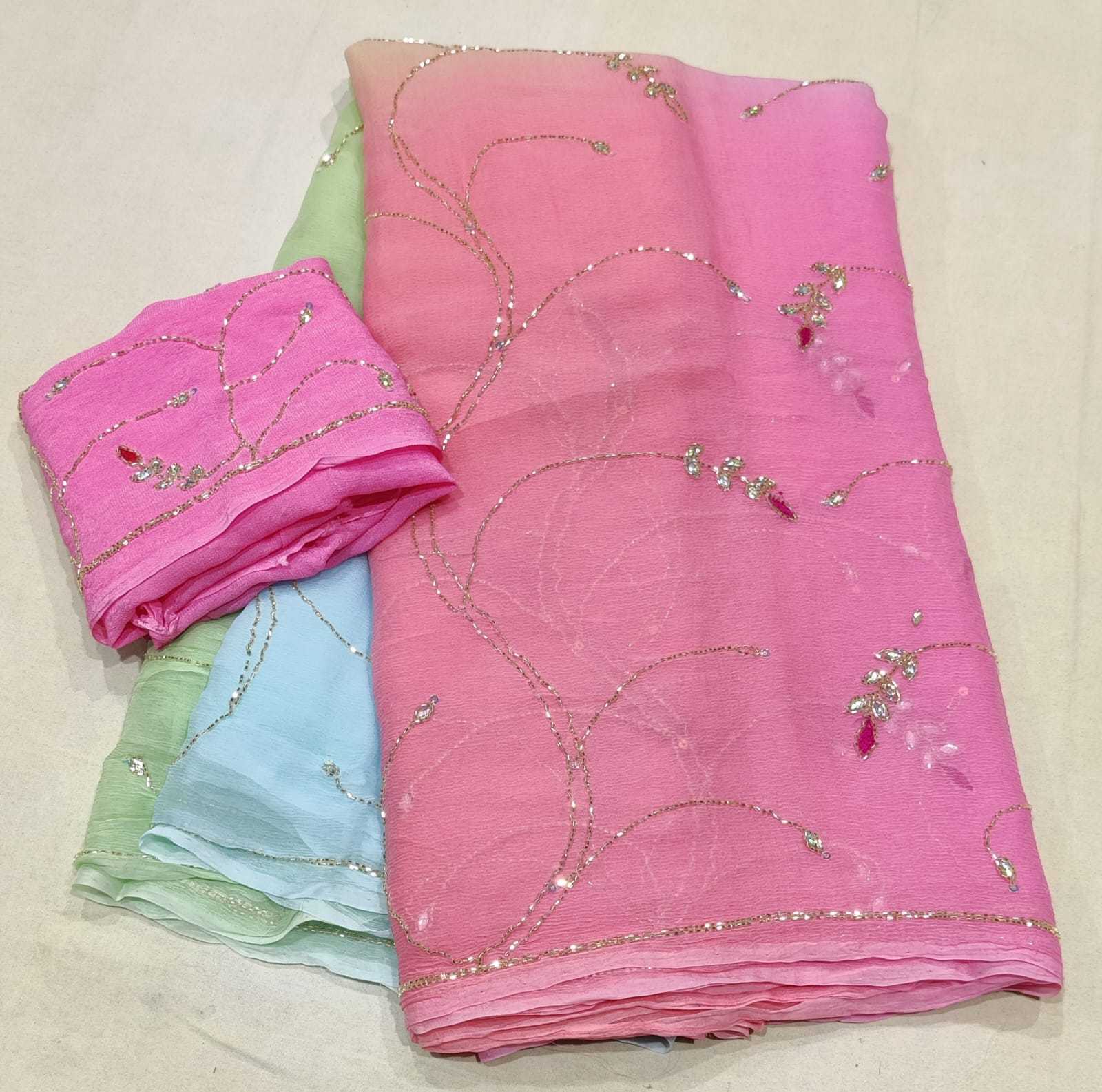 YNF CHIFFON RIN152 NSD69 SAREES WHOLESALE FANCY HALF AND HALF CHIFFON WORK SAREES MANUFACTURER