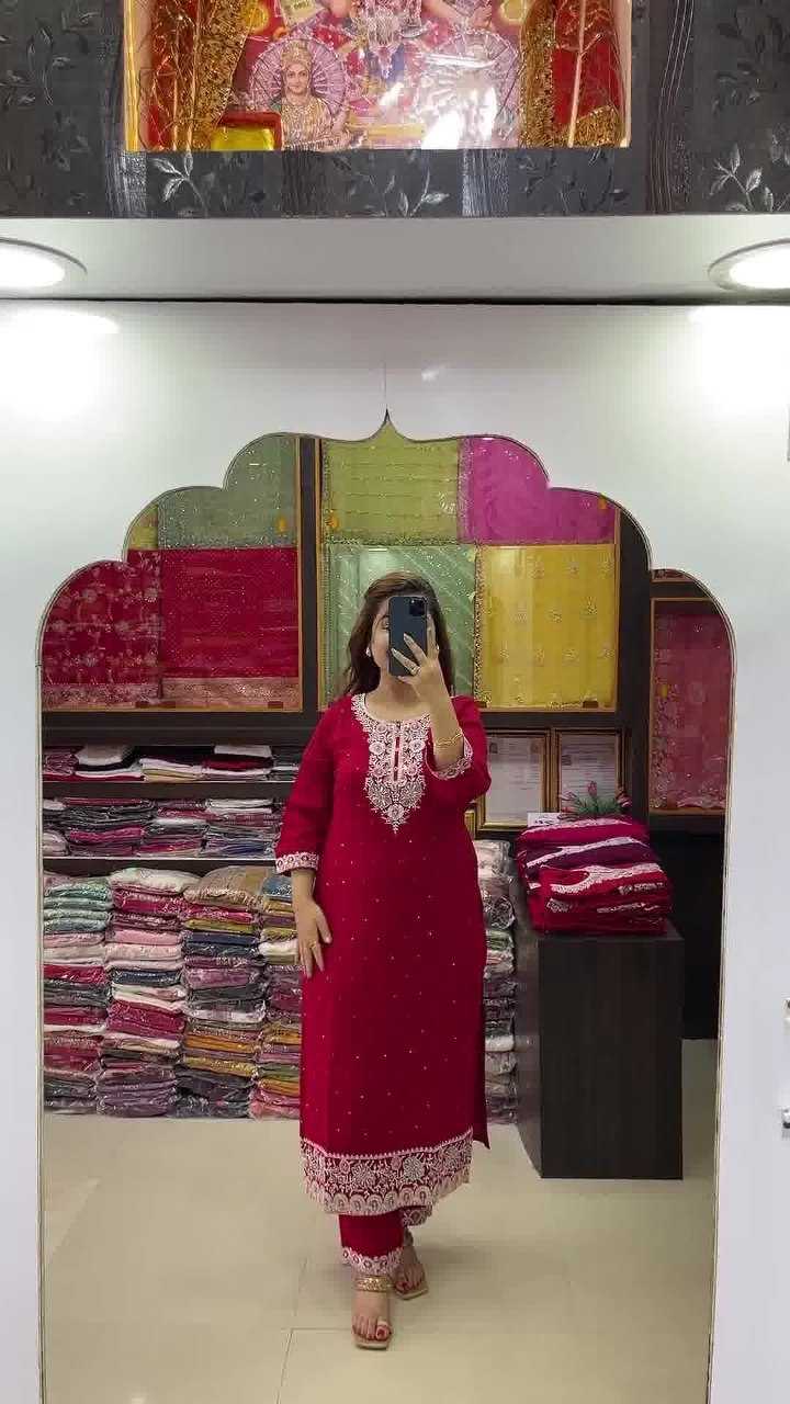 YNF CHINON KESH164 G72 SUITS & DRESSES WHOLESALE EMBROIDRY LADIES LONG KURTI RED SALWAR SUITS MANUFACTURE