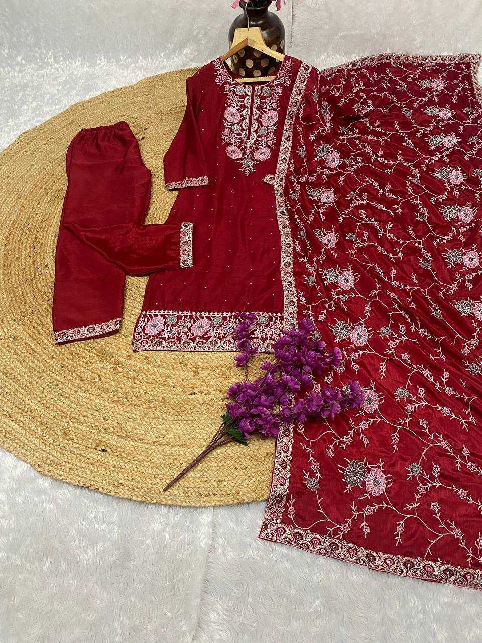 YNF CHINON KESH164 G72 SUITS & DRESSES WHOLESALE EMBROIDRY LADIES LONG KURTI RED SALWAR SUITS MANUFACTURE