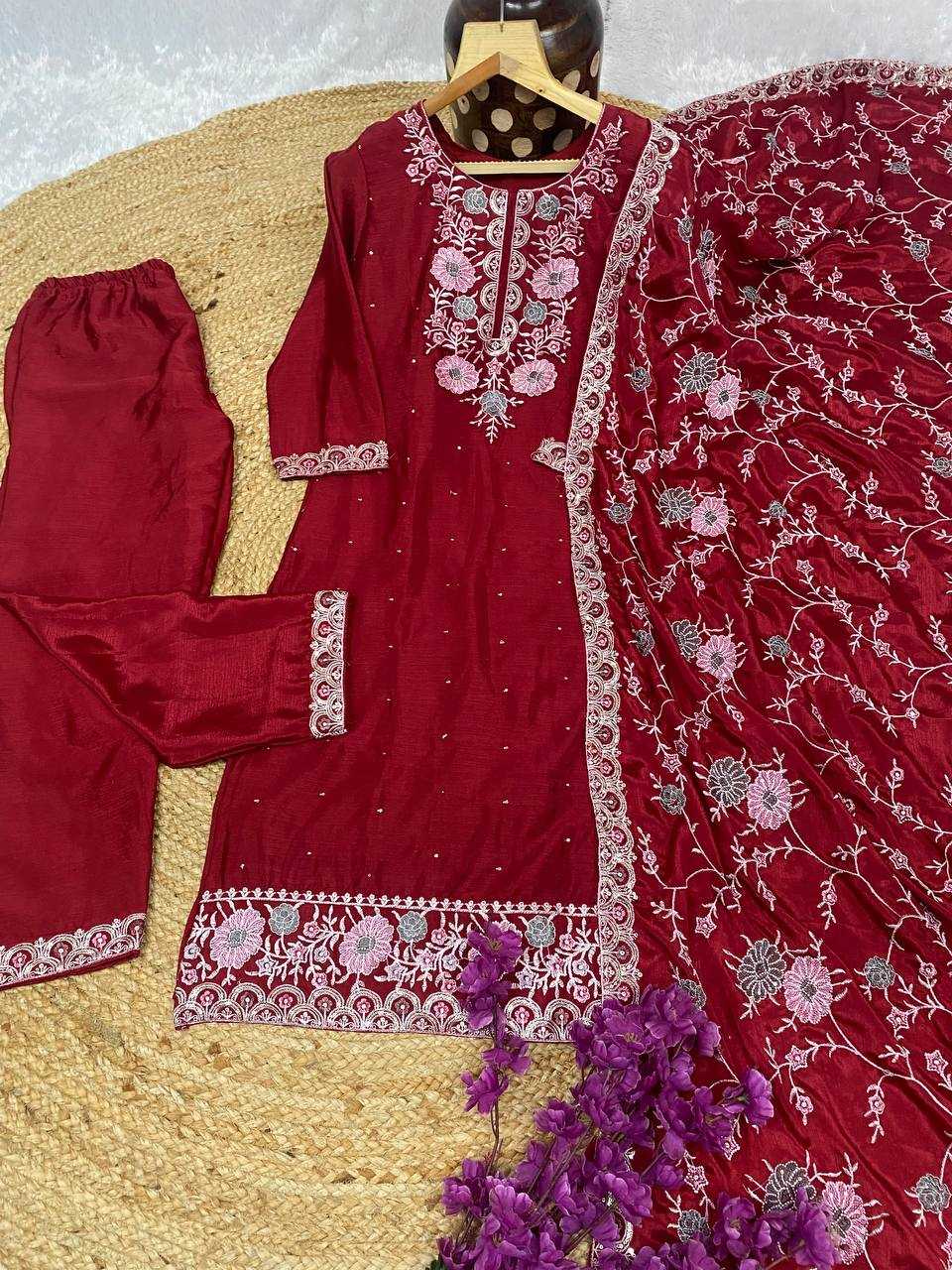 YNF CHINON KESH164 G72 SUITS & DRESSES WHOLESALE EMBROIDRY LADIES LONG KURTI RED SALWAR SUITS MANUFACTURE