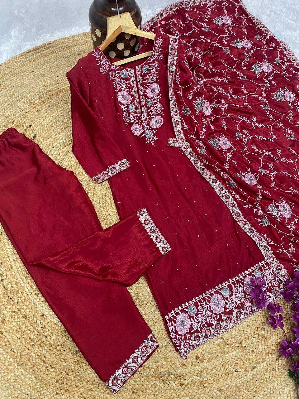 YNF CHINON KESH164 G72 SUITS & DRESSES WHOLESALE EMBROIDRY LADIES LONG KURTI RED SALWAR SUITS MANUFACTURE