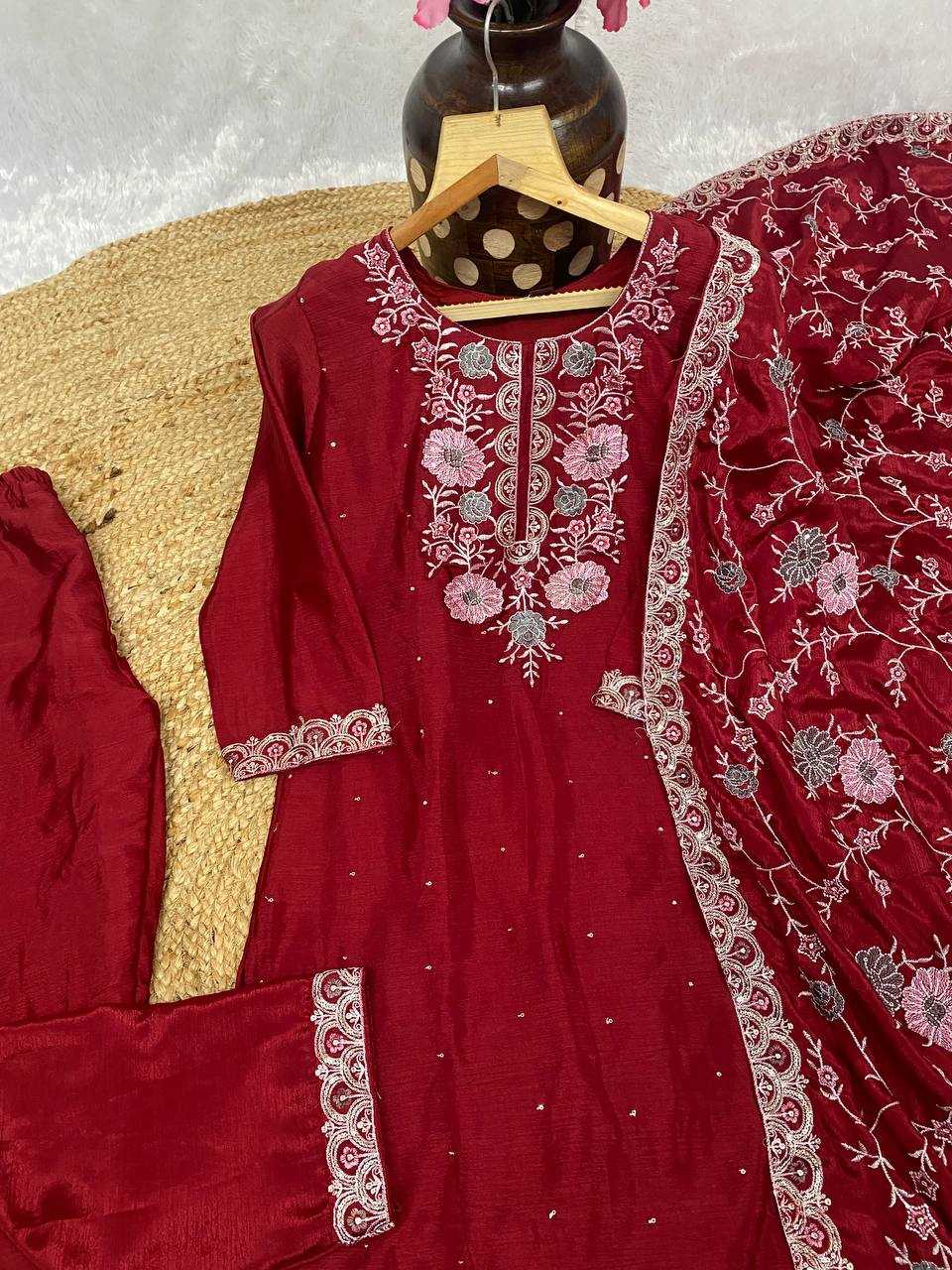 YNF CHINON KESH164 G72 SUITS & DRESSES WHOLESALE EMBROIDRY LADIES LONG KURTI RED SALWAR SUITS MANUFACTURE