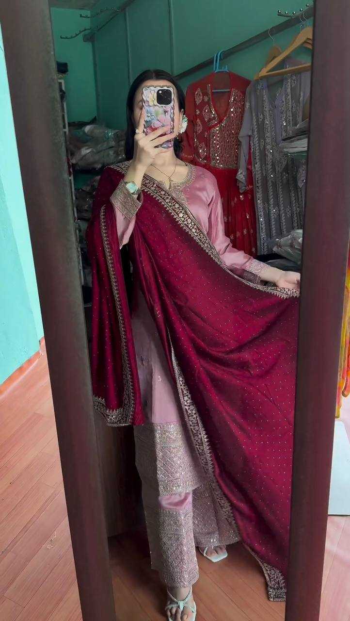 YNF CHINON KESH164 G76 SUITS & DRESSES WHOLESALE EMBROIDERY LONG KURTI PINK SALWAR SUITS MANUFACTURE