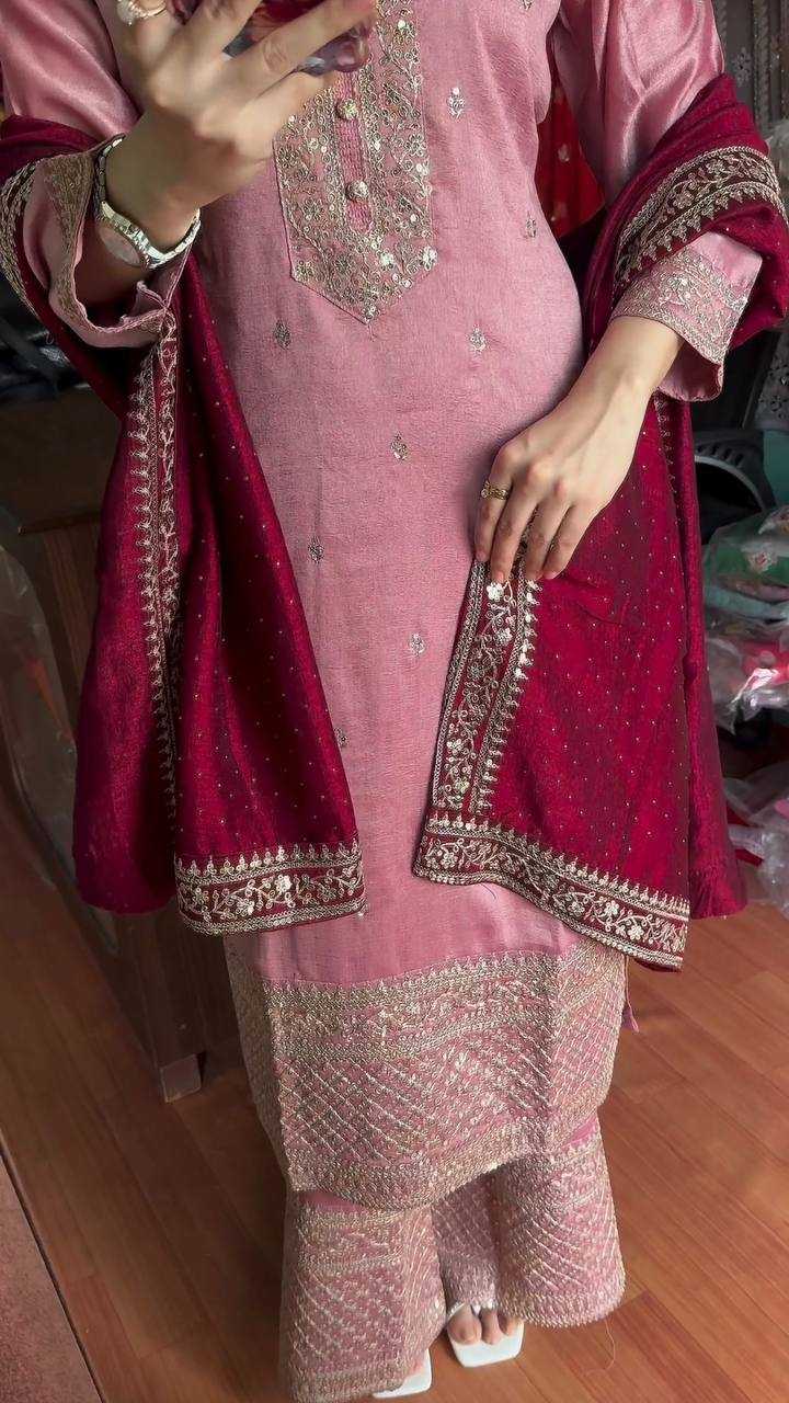 YNF CHINON KESH164 G76 SUITS & DRESSES WHOLESALE EMBROIDERY LONG KURTI PINK SALWAR SUITS MANUFACTURE