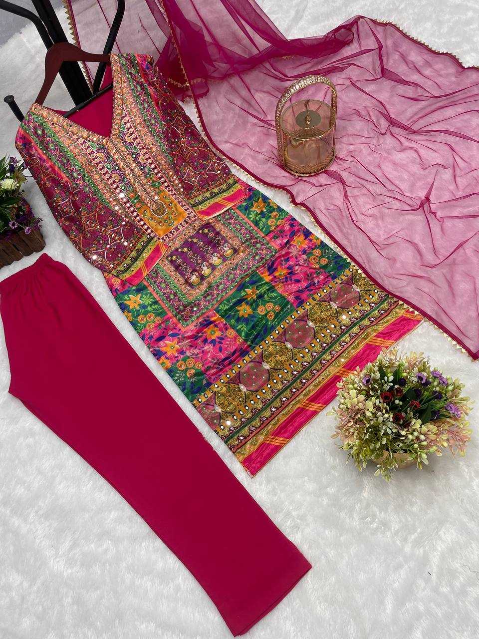 YNF CHINON KESH228 541 SUITS & DRESSES WHOLESALE EMBROIDRY LONG KURTI GREEN SALWAR SUITS LADIES SILK MANUFACTURE