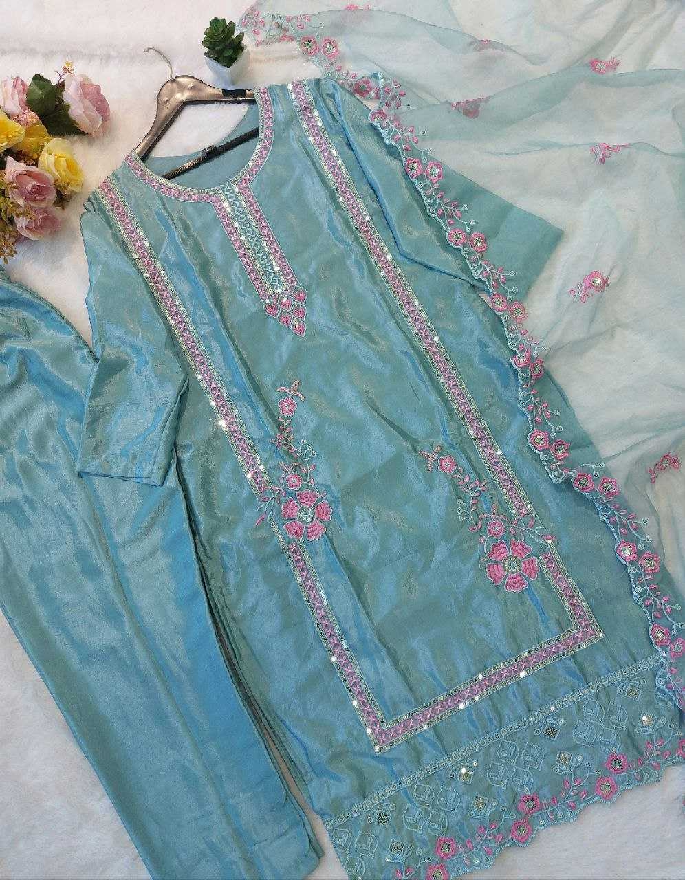 YNF CHINON RIN201 RRD31 SUITS & DRESSES WHOLESALE LADIES EMBROIDERY SILK LONG KURTI SUITS MANUFACTURER