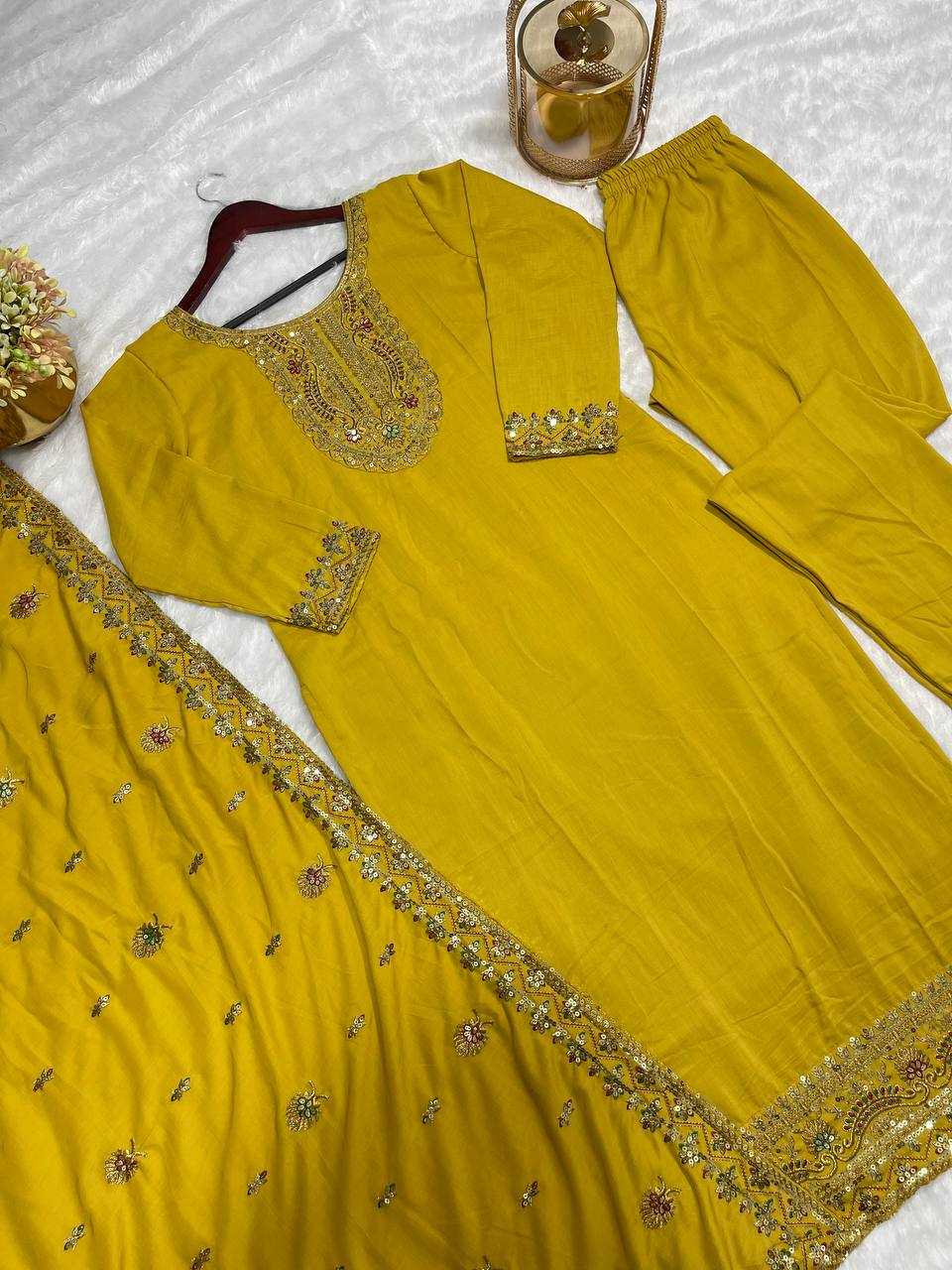 YNF COTTON KESH227 1001 SUITS & DRESSES WHOLESALE LADIES EMBROIDERY COTTON LONG KURTIS YELLOW SALWAR SUITS MANUFACTURER