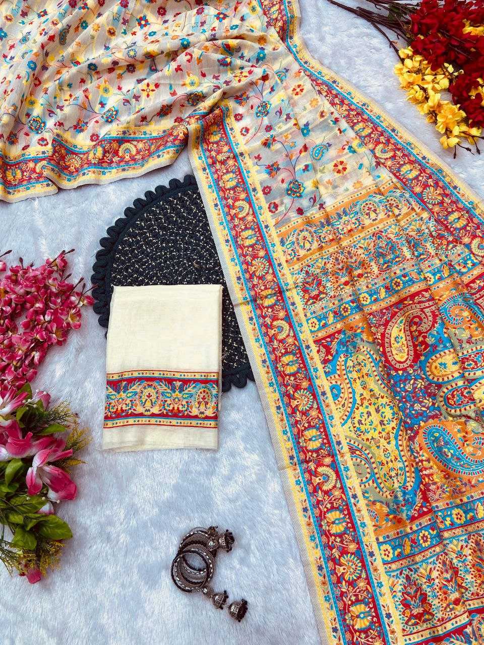 YNF COTTON RIN106 Kashmiri SAREES WHOLESALE DESIGNER COTTON KASHMIRI SAREES MANUFACTURER