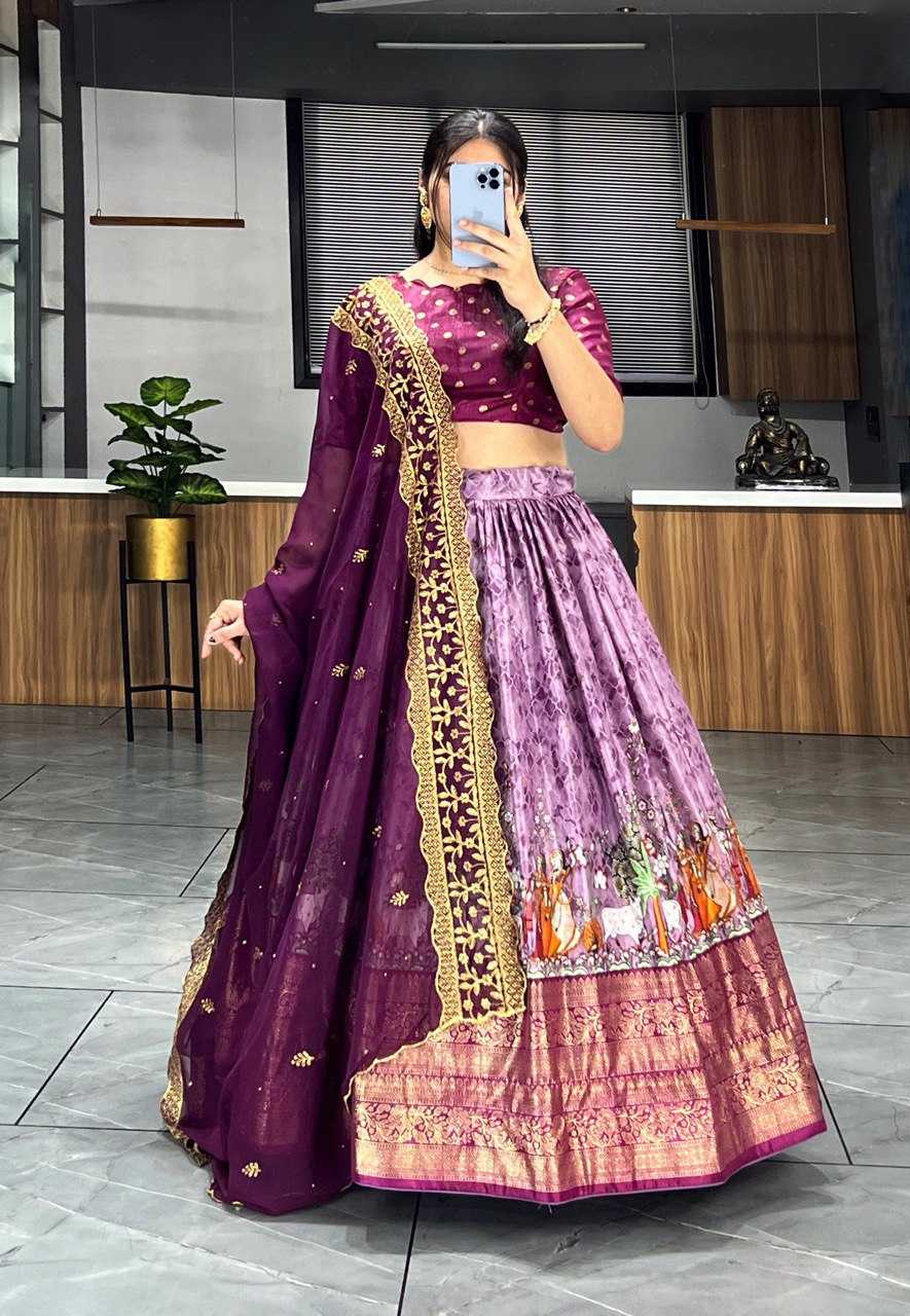 YNF DOLA SILK RIN119 7110 LEHENGAS WHOLESALE FANCY SILK WEDDING PRINTED LEHENGAS MANUFACTURER