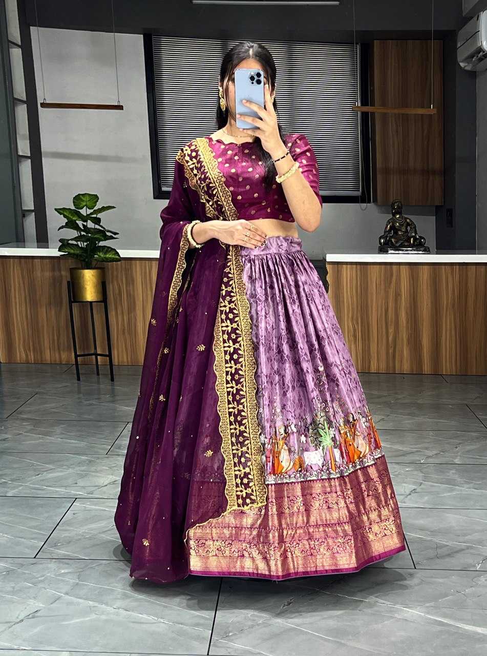 YNF DOLA SILK RIN119 7110 LEHENGAS WHOLESALE FANCY SILK WEDDING PRINTED LEHENGAS MANUFACTURER