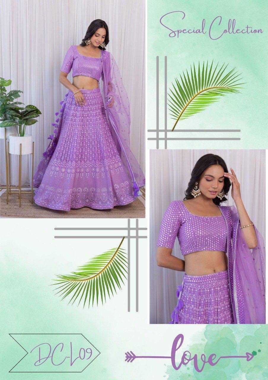 YNF FAUX GEORGETTE KESH164 L09 LEHENGAS WHOLESALE DESIGENR GEORGETTE WEDDING SEQUINS PURPLE LEHENGAS MANUFACTURER