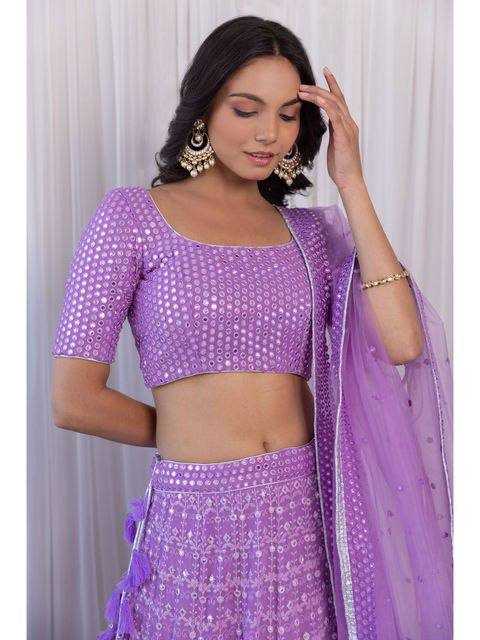 YNF FAUX GEORGETTE KESH164 L09 LEHENGAS WHOLESALE DESIGENR GEORGETTE WEDDING SEQUINS PURPLE LEHENGAS MANUFACTURER